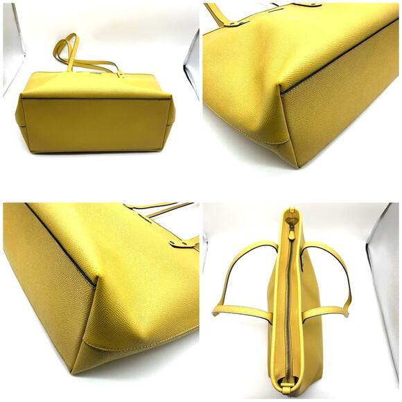 Coach City Zip Tote Crossgrain Leather Sunflower Yellow/Gunmetal F58846 - Picture 12 of 14